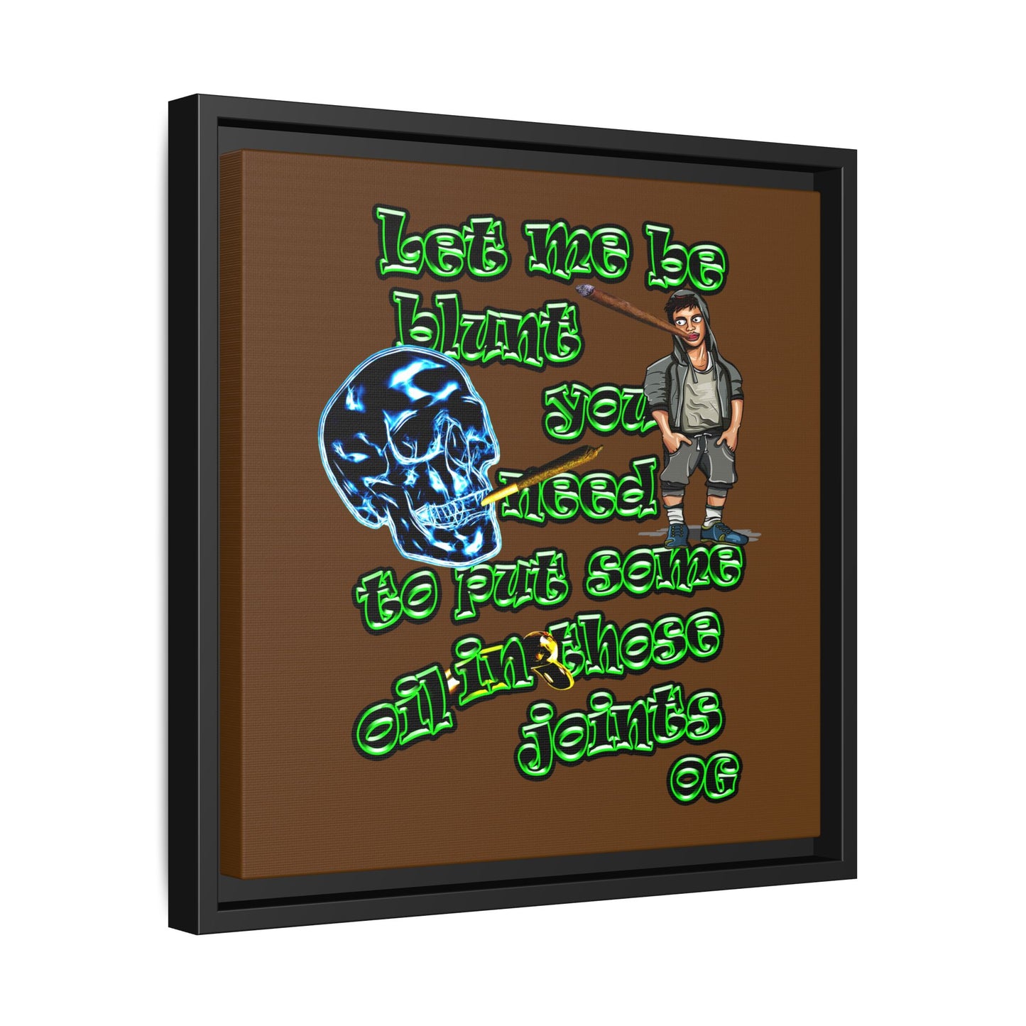 og - framed canvas art (brown)