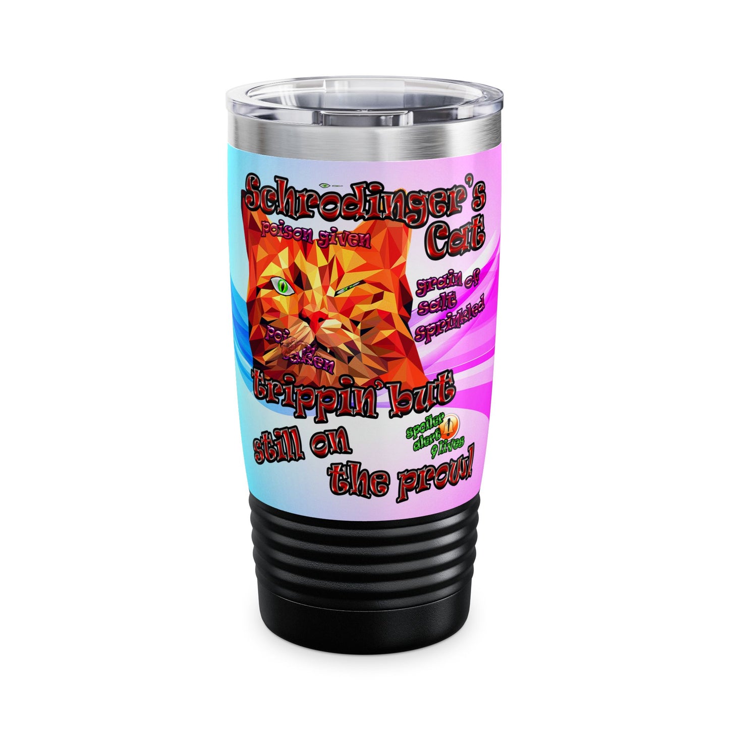 schrodinger's cat - Ringneck Tumbler, 20oz (light blue-pink wave)