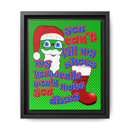 santa's shoes - framed canvas art (logo green)