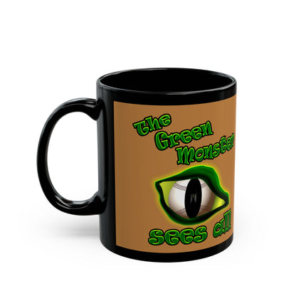green monster - Black Mug (light brown)