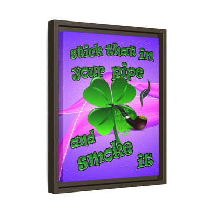 stick that in your pipe and smoke it - framed canvas art (purple-pink wave)