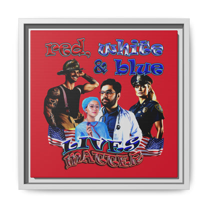 rw&b lives matter - framed canvas art (dark red)