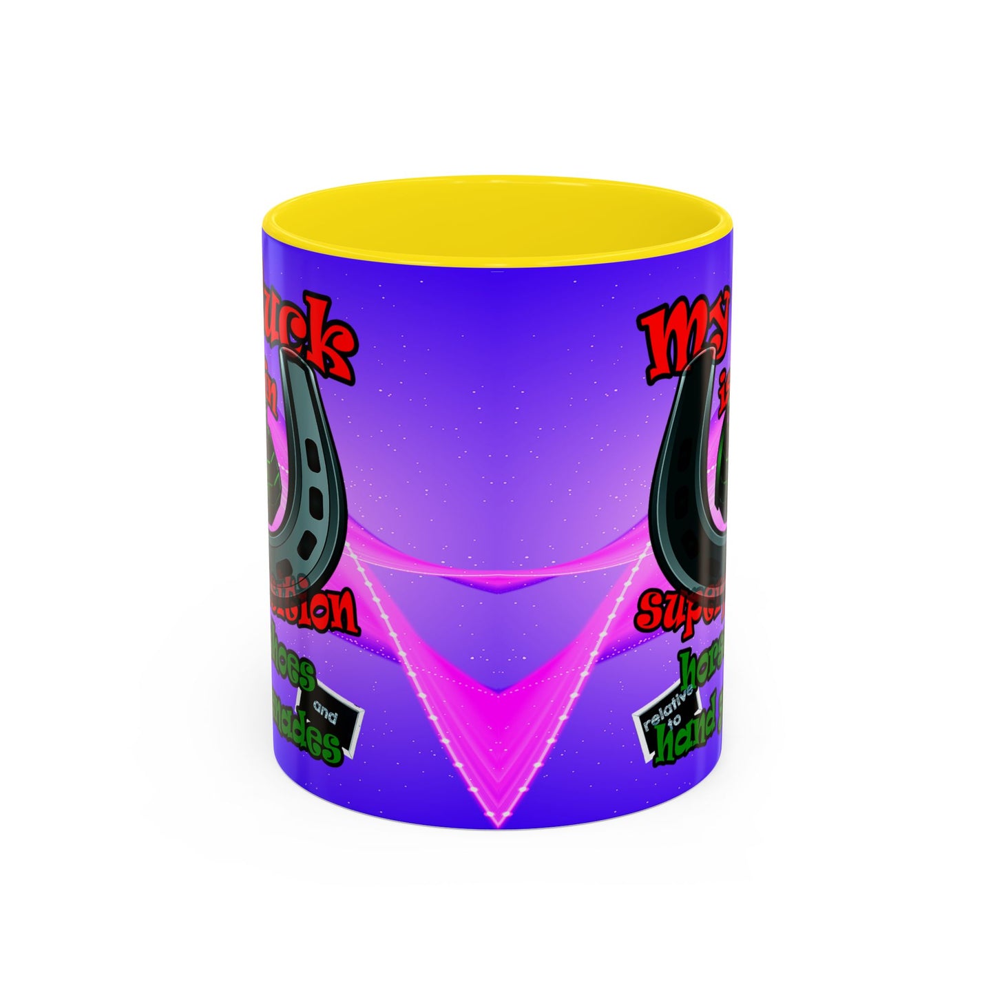 my luck - Accent Mug (purple-pink wave)