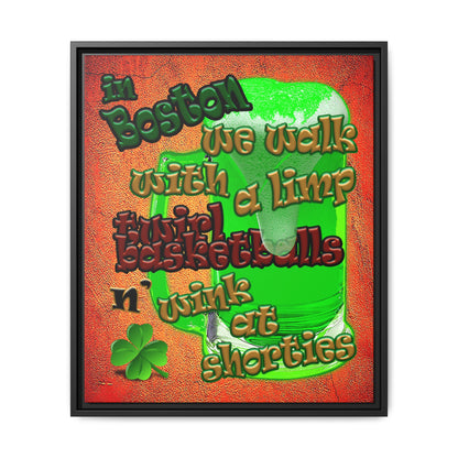 celtics logo - framed canvas art (burnt orange)