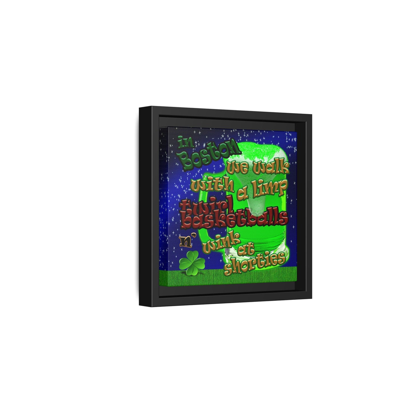 celtics logo - framed canvas art ('snoops' background)