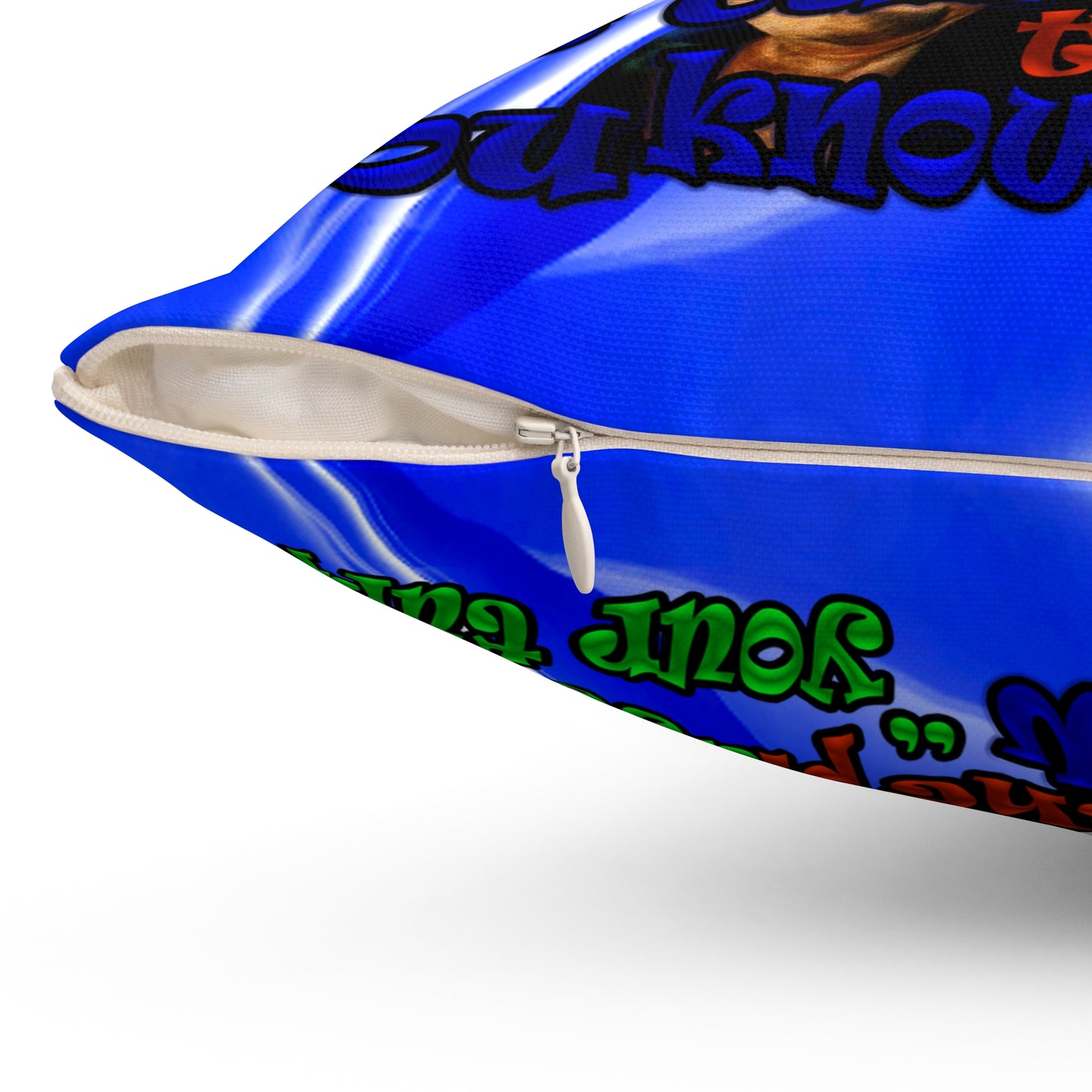 high noon - Spun Polyester Square Pillow - (blue-white wave)