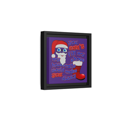 santa's shoes - framed canvas art (purple)