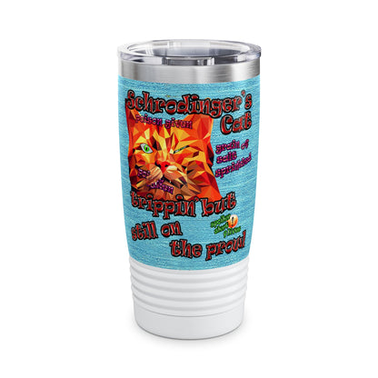 schrodinger's cat - Ringneck Tumbler, 20oz (faded blue)