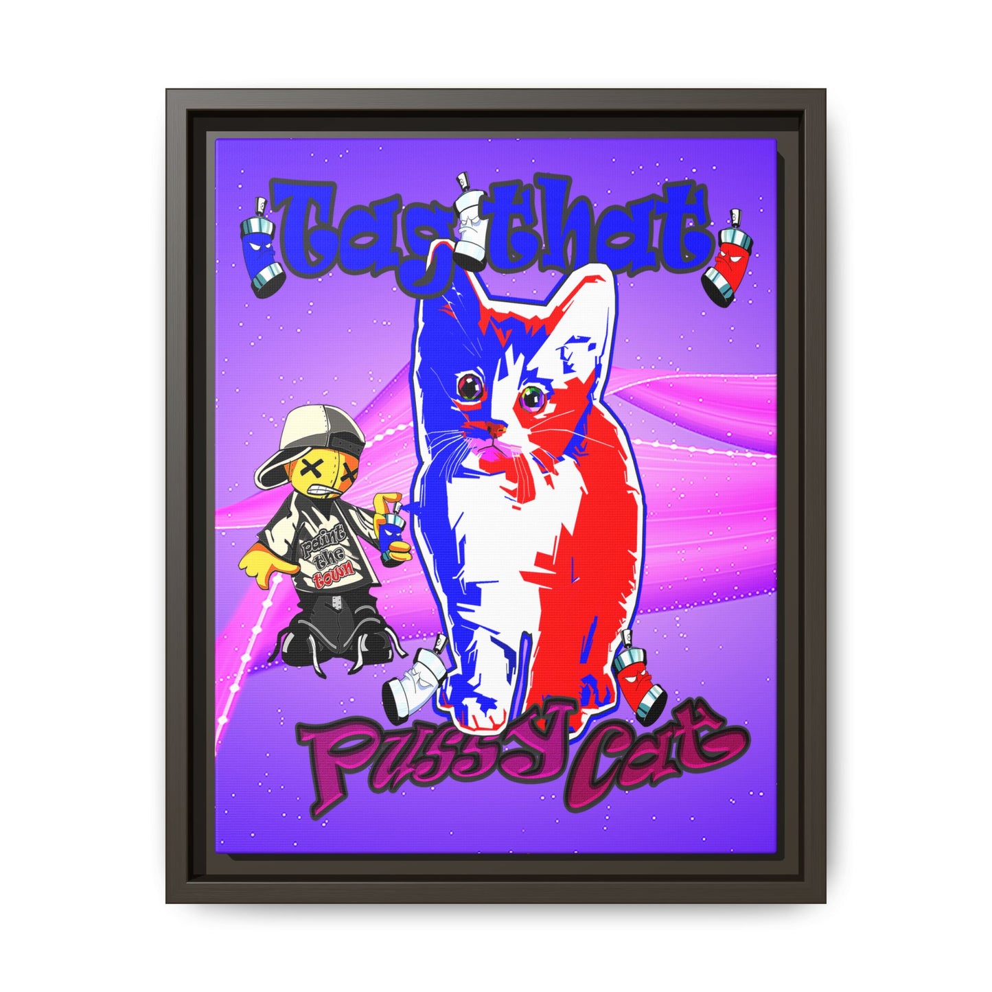 tag that - framed canvas art (purple-pink wave)