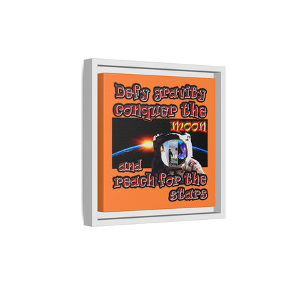 defy conquer reach - framed canvas art (crusta)