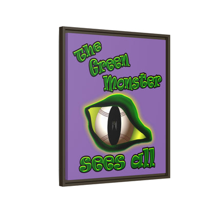 green monster - framed canvas art (light purple)