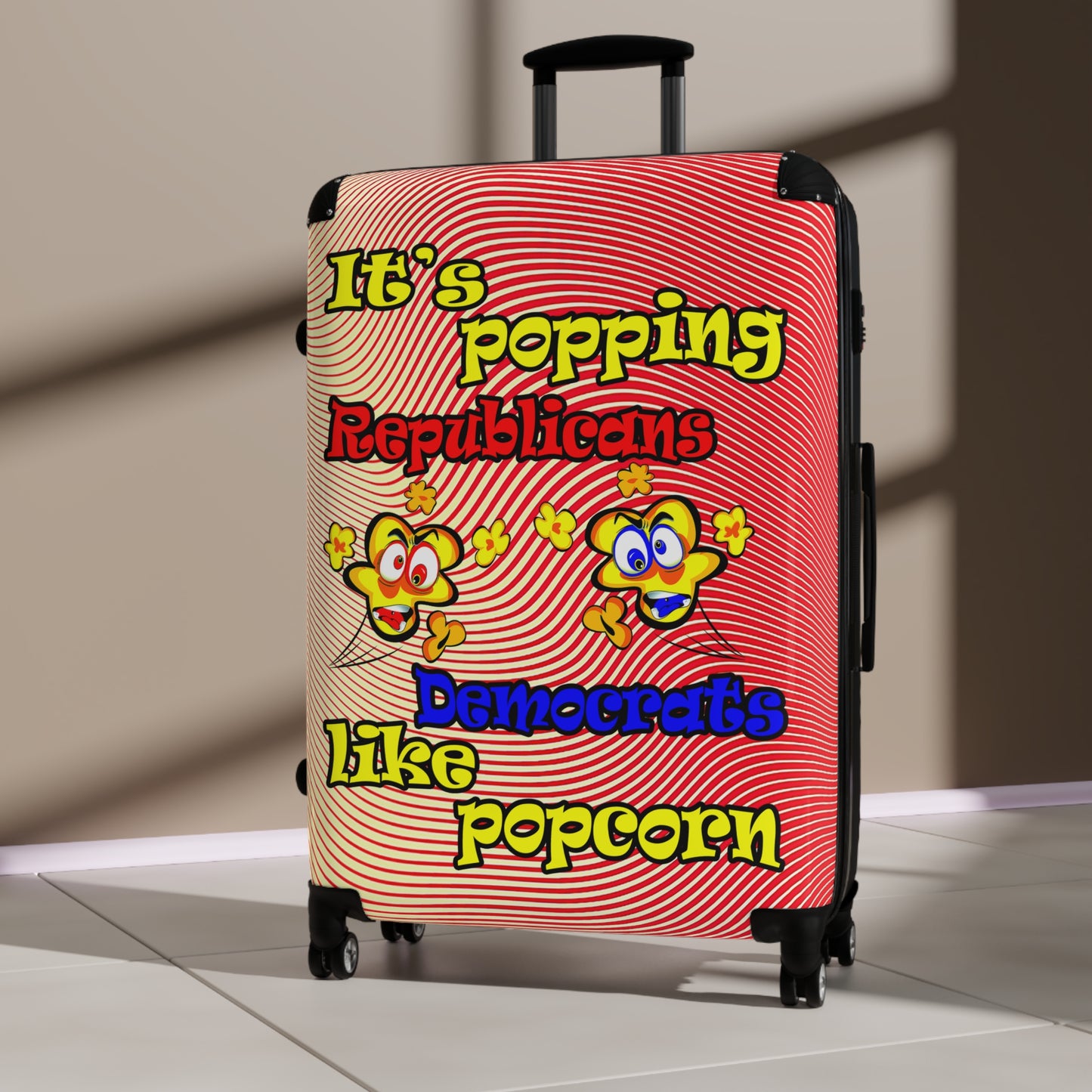 popping like popcorn - Suitcase (yellow-orange wave)