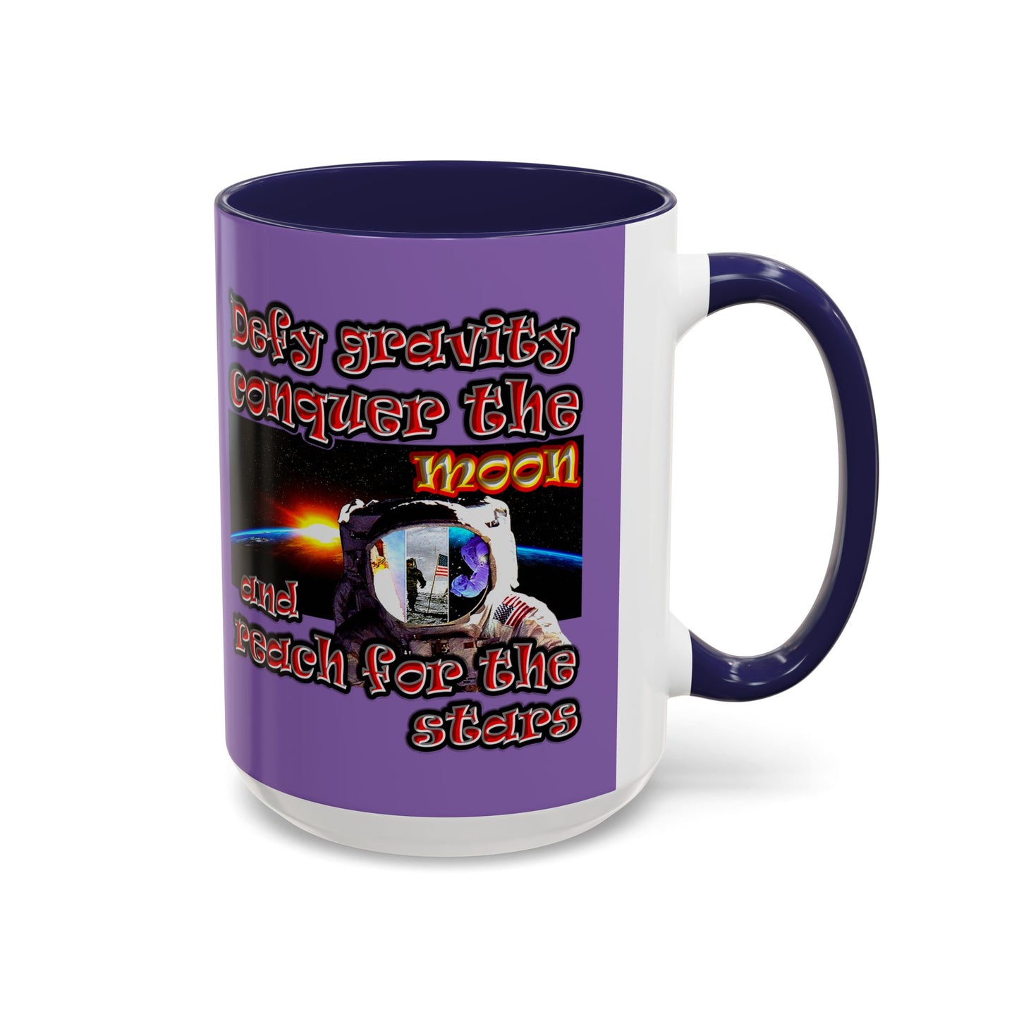 defy conquer reach - Accent Mug (light purple)