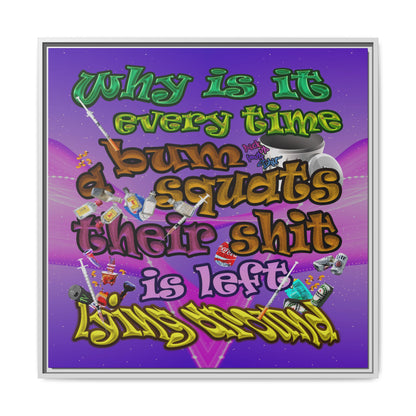 the bum's shit - framed canvas art (purple-pink wave)