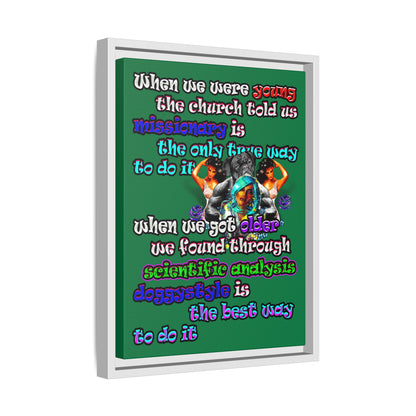 doggystyle - framed canvas art (dark green)