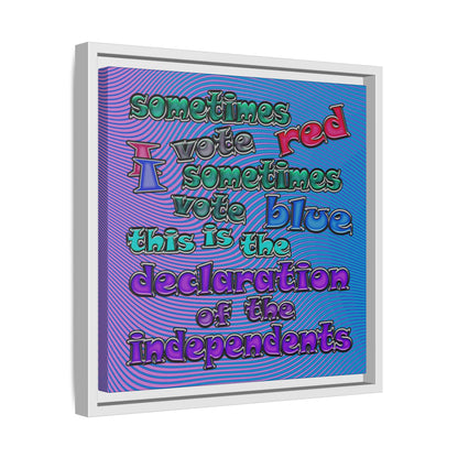 declaration of the independents - framed canvas art (light blue-purple wave)