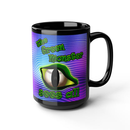 green monster - Black Mug (purple wave)