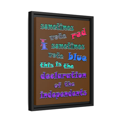 declaration of the independents - framed canvas art (brown)