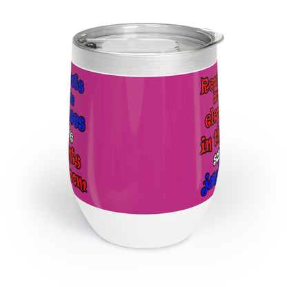 donkeys and elephants - Chill Wine Tumbler (pink)