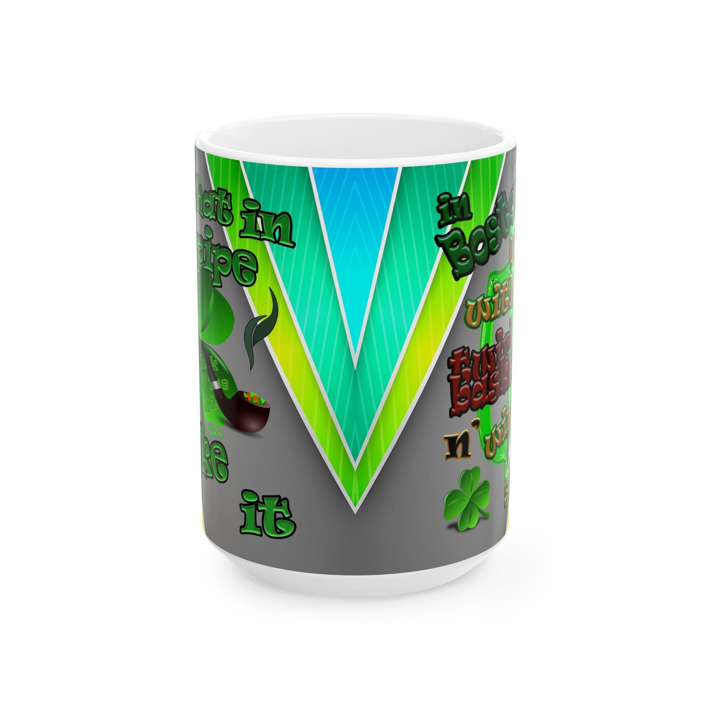 celtics logo - White Mug (rainbow split)