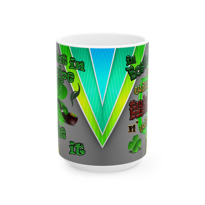 celtics logo - White Mug (rainbow split)