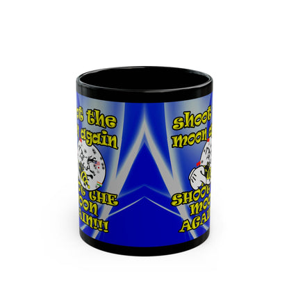shoot the moon again - Black Mug (blue-white wave)