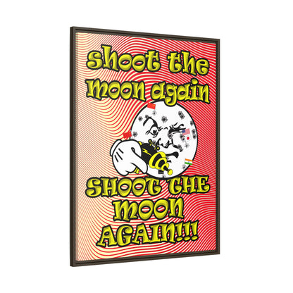 shoot the moon again - framed canvas art (yellow-orange wave)