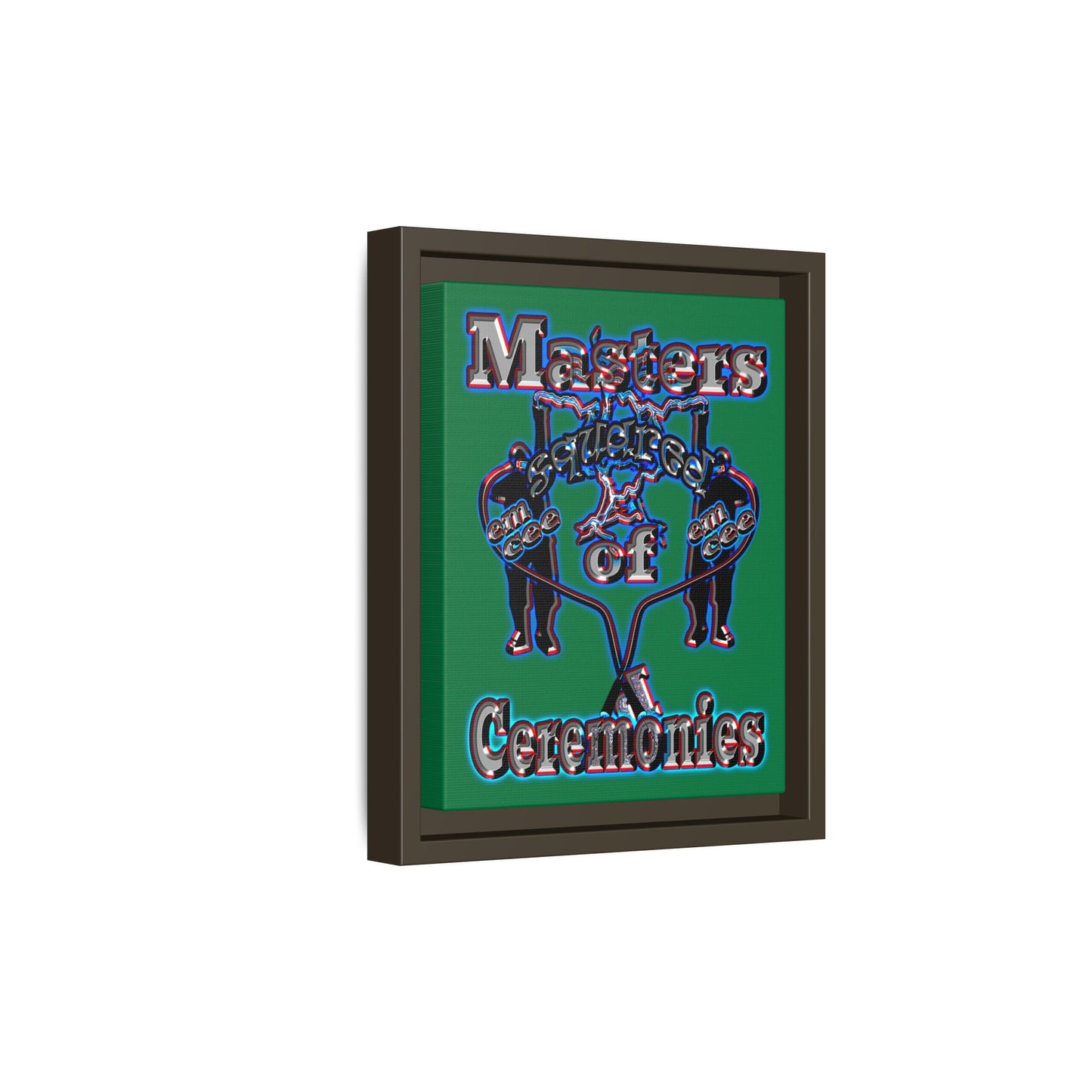 em cee squared - framed canvas art (dark green)