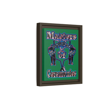 em cee squared - framed canvas art (dark green)