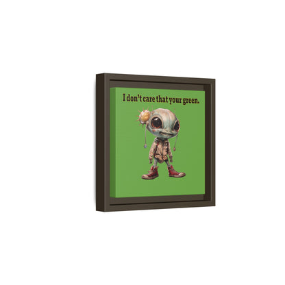 I don't care that your green - framed canvas art (green)