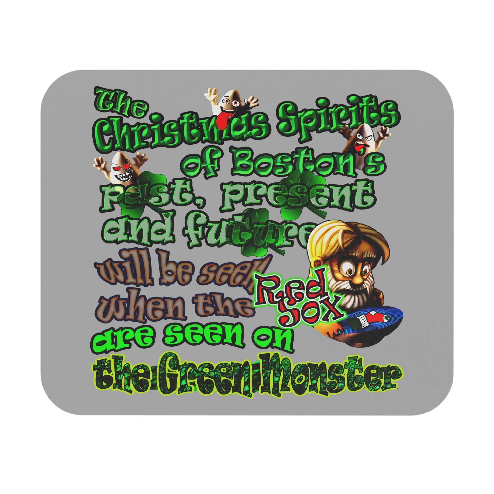 christmas spirits of boston - Mouse Pad (Rectangle) (light grey)