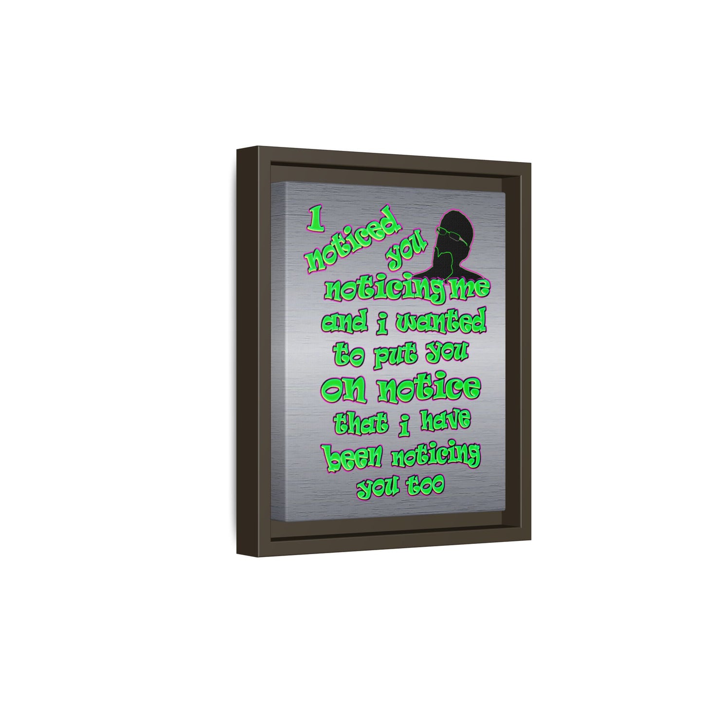 noticed you noticing - framed canvas art (brushed nickel)