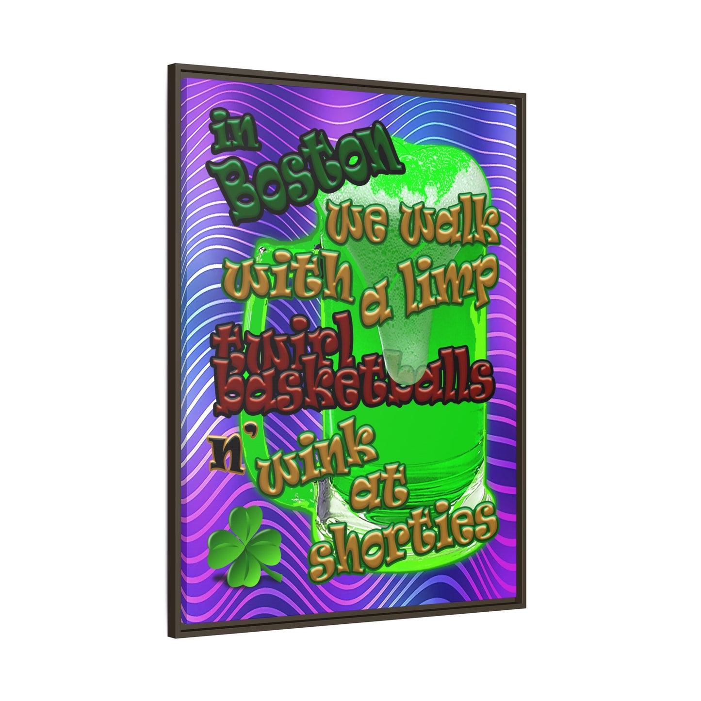 celtics logo - framed canvas art (purple wave)