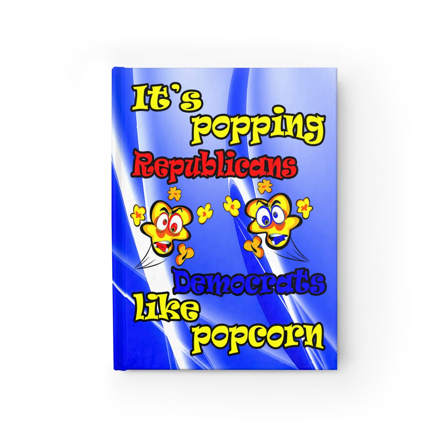 popping like popcorn - journal-lined (blue-white wave)