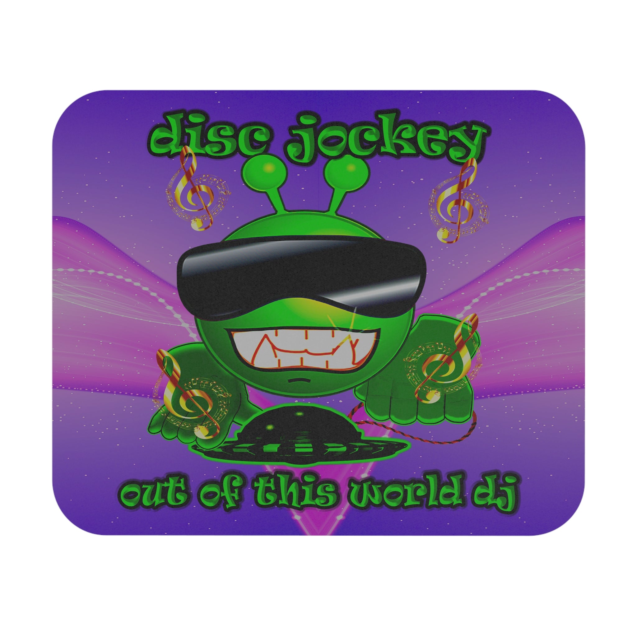 disc jockey - Mouse Pad (Rectangle) (purple-pink wave)