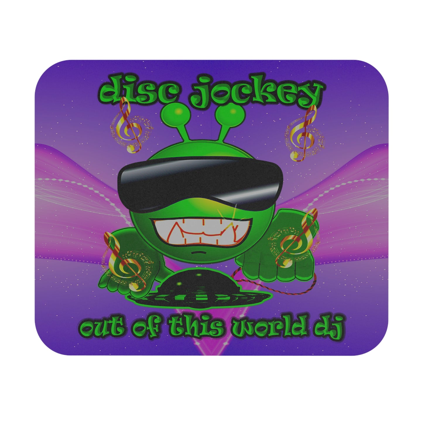 disc jockey - Mouse Pad (Rectangle) (purple-pink wave)