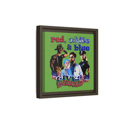 rw&b lives matter - framed canvas art (green)