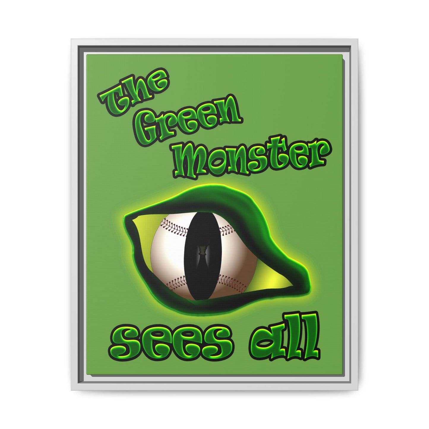 green monster - framed canvas art (green)