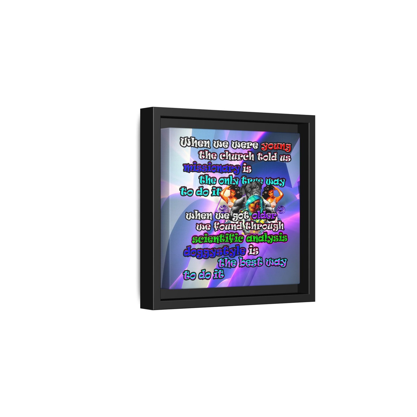 doggystyle - framed canvas art (grey-pink wave)
