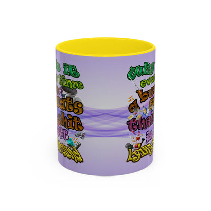 the bum's shit - Accent Mug (light blue-pink wave)