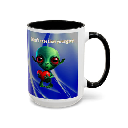 I don't care that your grey - Accent Mug (blue-white wave)