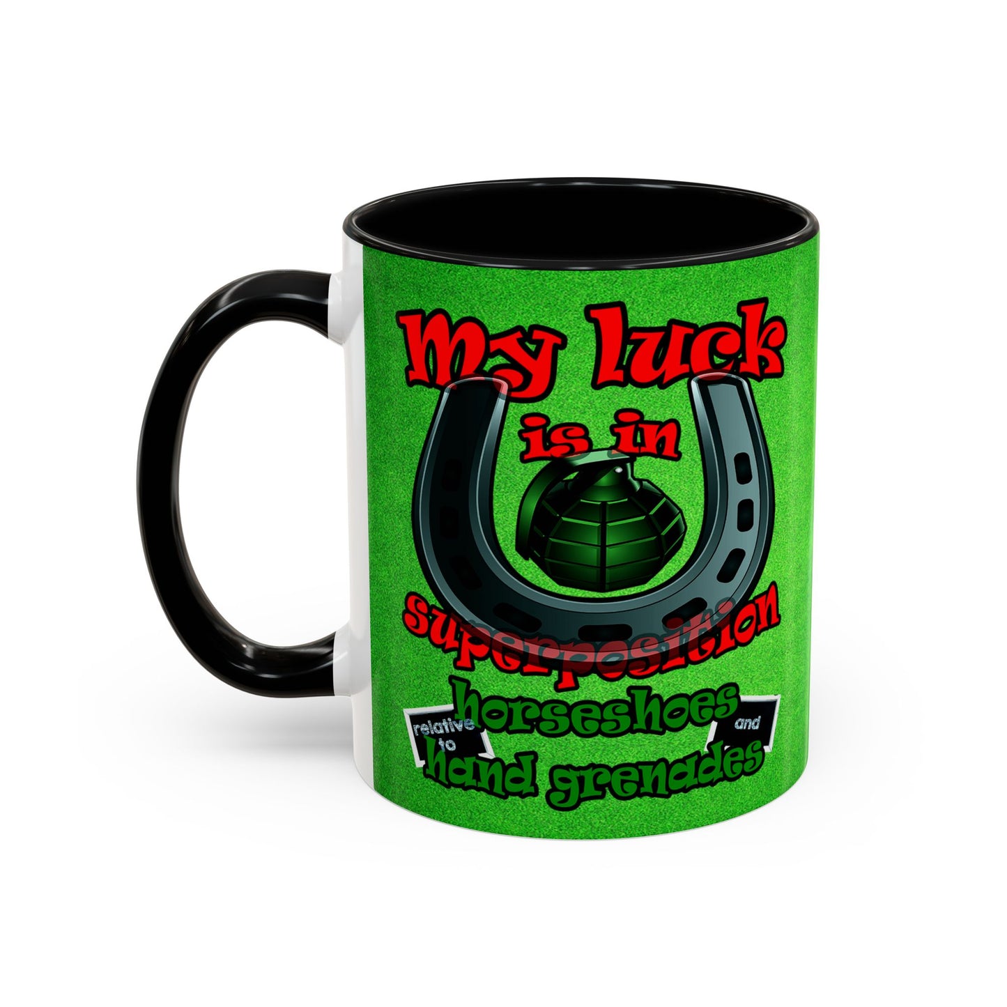 my luck - Accent Mug (green turf)