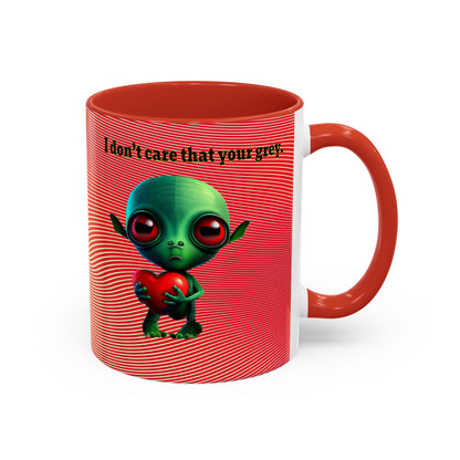 I don't care that your grey - Accent Mug (yellow-orange wave)