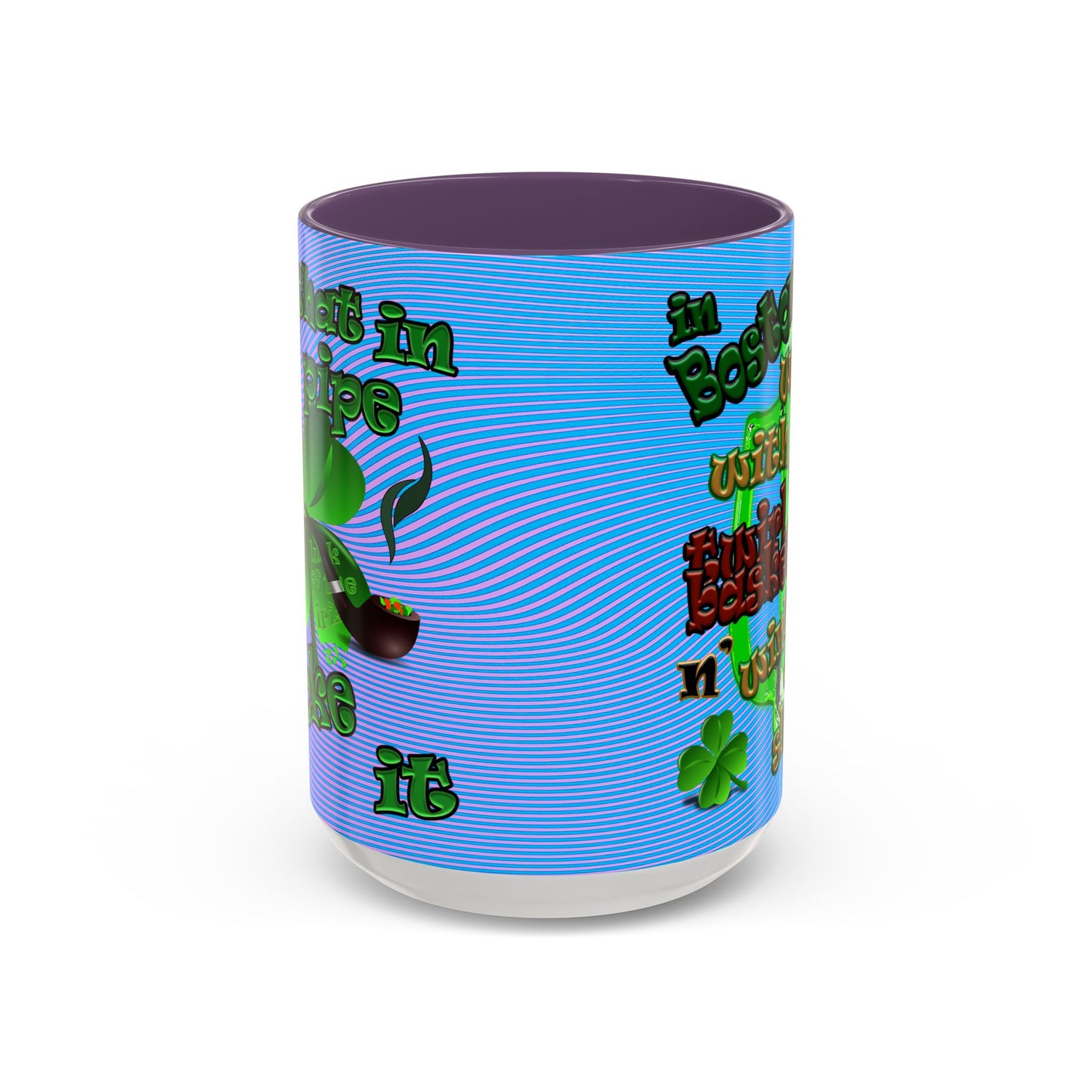 celtics logo - Accent Mug (light blue-purple wave)