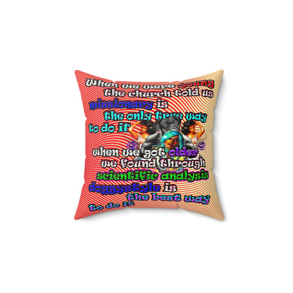 doggystyle - Faux Suede Square Pillow - (yellow-orange wave)