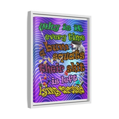 the bum's shit - framed canvas art (purple wave)
