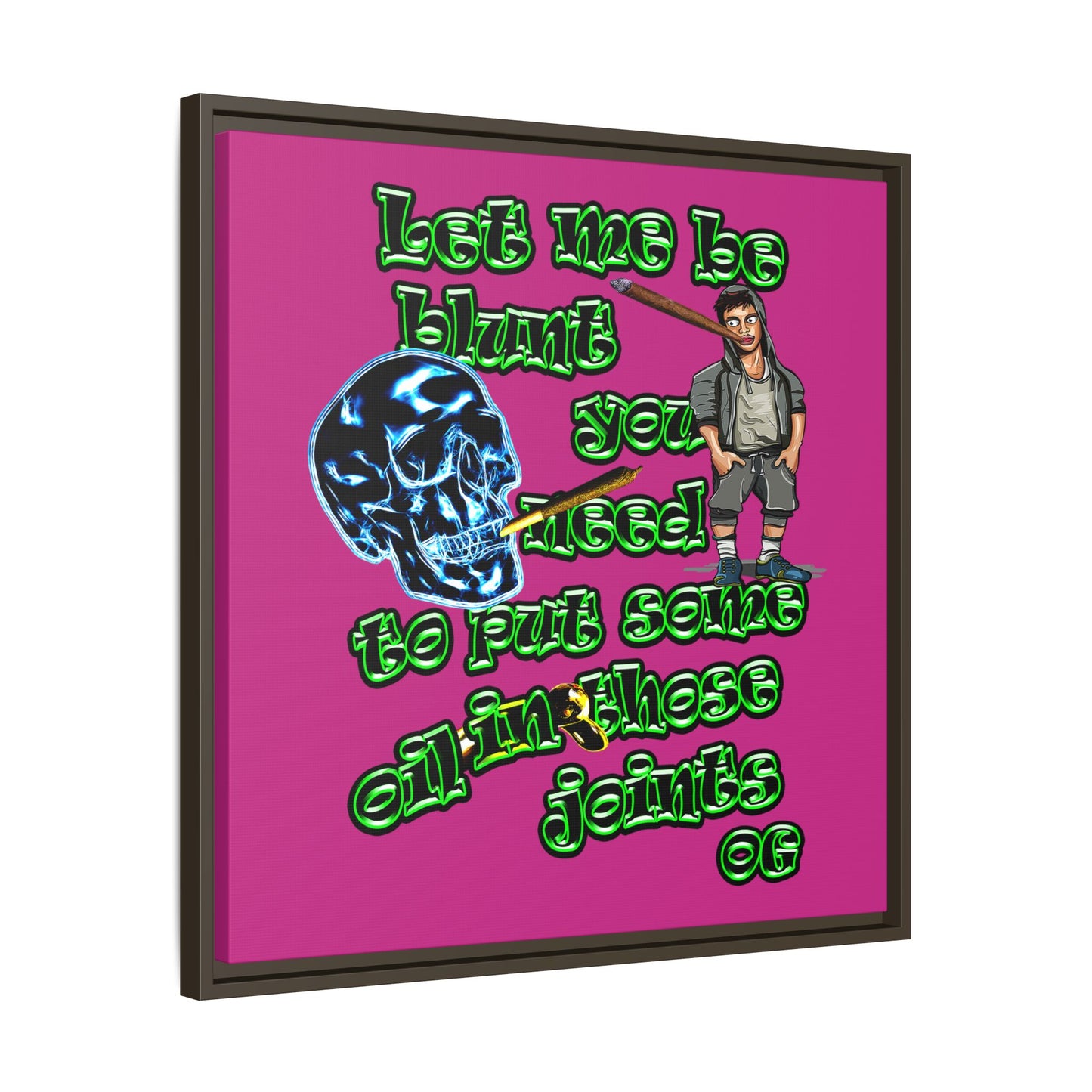 og - framed canvas art (pink)