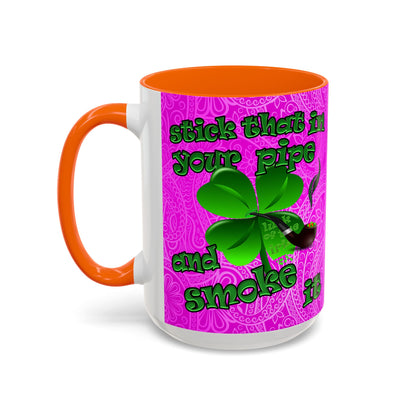 celtics logo - Accent Mug (pink swirl)