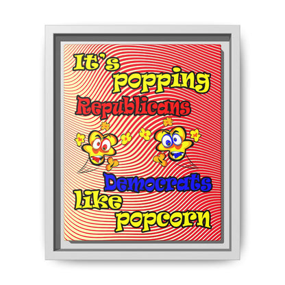 popping like popcorn - framed canvas art (yellow-orange wave)
