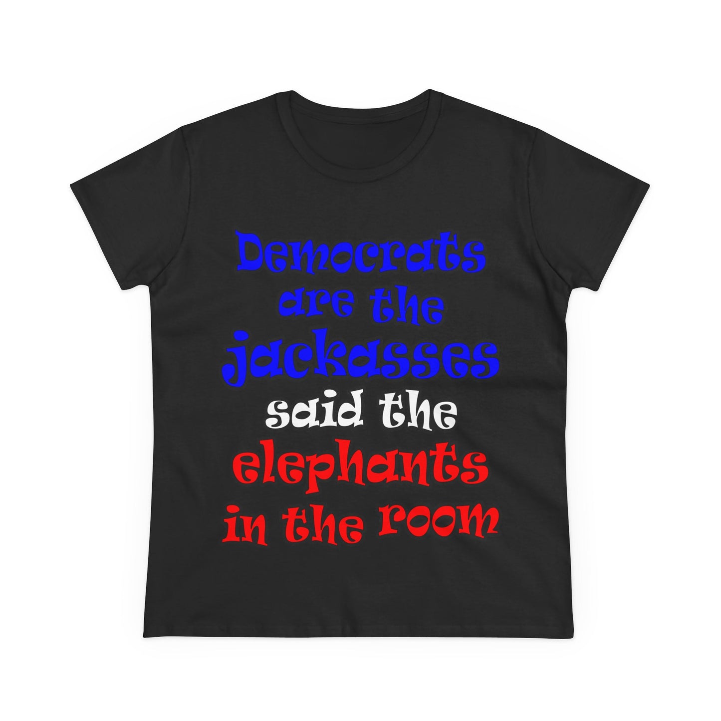 donkeys and elephants - Women's Midweight Cotton Tee